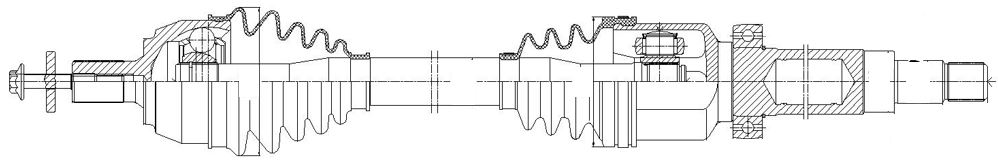 Привод правый для автомобилей Ford Focus II (05-) 1.6Ti/1.8i MT (B5/IB5)