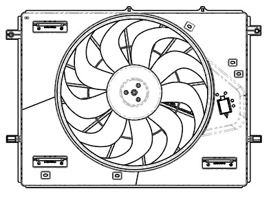 Электровентилятор охлаждения для автомобилей Changan UNI-K (20-) 2.0T (с кожухом)
