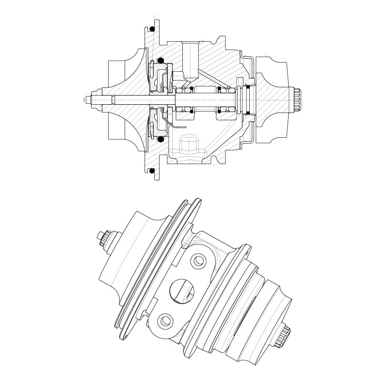 Картридж турбокомпрессора для а/м ГАЗ 33106 Валдай/ПАЗ 3204 с дв. Cummins ISF3.8 E-3,4 (тип HE211W)