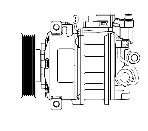 Компрессор кондиционера для автомобилей Transporter T5 (09-) 2.0D (для автомобилей с кондиционером спереди и сзади)