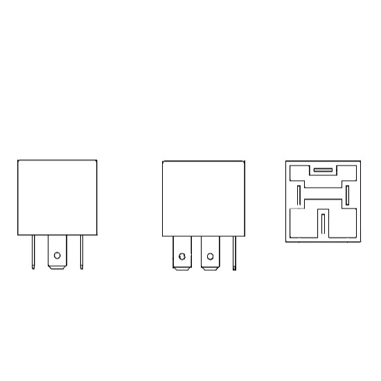 Реле 12V 30А 4 контакта (без кронштейна, с резистором)