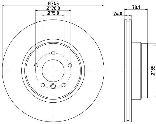 Диски тормозные для автомобилей BMW X5 (E70) (07-)/X5 (F15) (13-) / X6 (E71/F16) (08-)/(14-) задний d=345