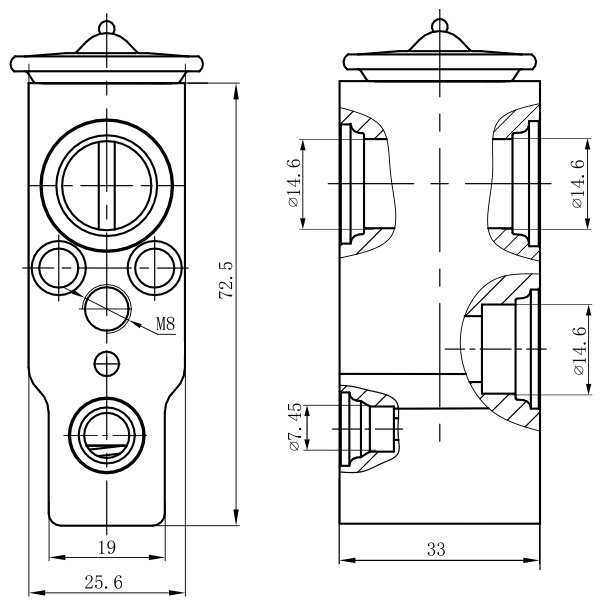 Клапан расширительный кондиционера (ТРВ) для автомобилей Hyundai Getz (02-)