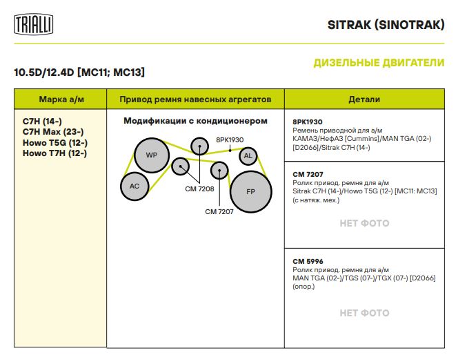 Ролик приводного ремня для автомобилей MAN TGA (02-)/TGS (07-)/TGX (07-) [D2066] (опорный)