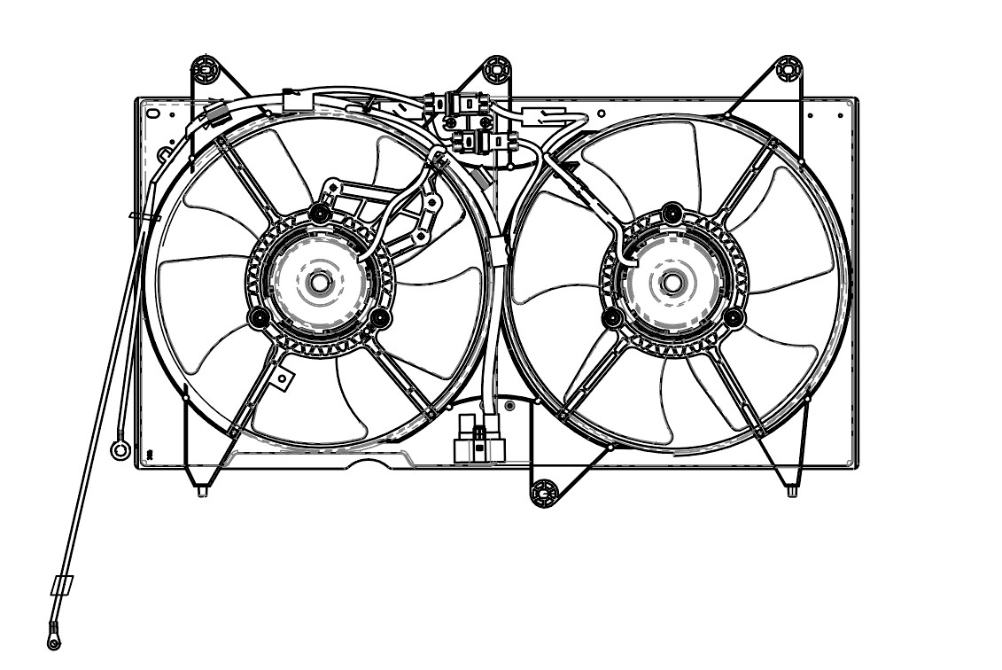 Электровентилятор охлаждения для автомобилей Chery Fora (A21) (06-) (2 вентилятора) (с кожухом)