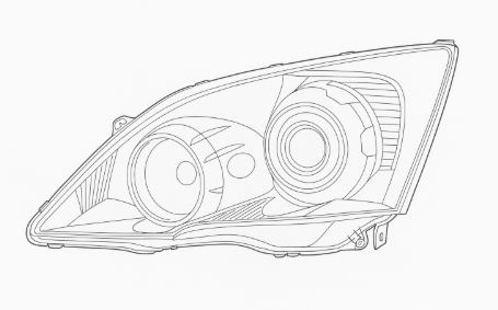 Фара для автомобилей Honda CR-V (06-) (головного света) галоген, электрический корректор, цвет рамы: хром, левая