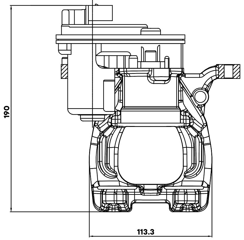 Суппорт тормозной для автомобилей Changan UNI-K (20-) задний левый d=41мм (автомобиль с электродвигателем стояночного тормоза)