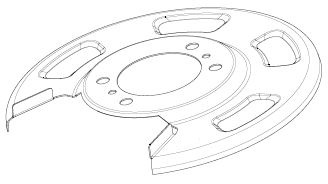 Кожух заднего правого тормозного диска для автомобилей Kia Picanto (11-)