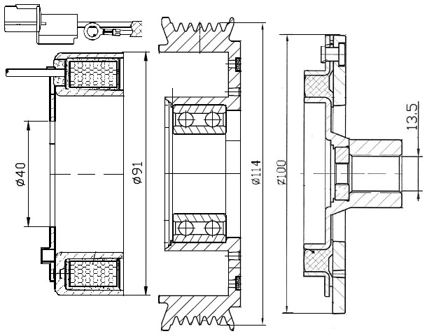 Муфта электромагнитная компрессора кондиционера для автомобилей Hyundai Solaris (10-)/Kia Rio (10-)