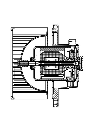 Элеткровентилятор отопителя для автомобилей Hyundai H-1 Starex (96-) (A/C-)