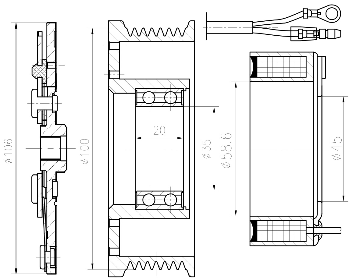 Муфта электромагнитная для компрессора кондиционера LCAC 23SA LUZAR
