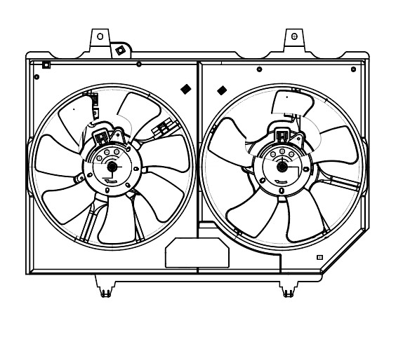 Электровентилятор охлаждения для автомобилей Nissan X-Trail (T30) (01-) 2.0i/2.5i (2 вент.) (с кожухом)