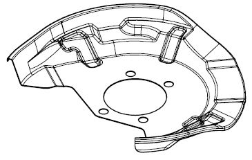 Кожух заднего правого тормозного диска для автомобилей Nissan X-Trail T32 (14-) EPB
