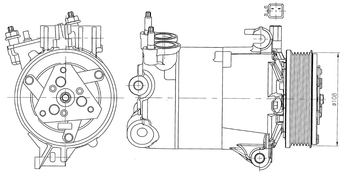 Компрессор кондиционера для автомобилей Ford Mondeo IV (07-) (выпуск с 2010-)/Range Rover Evoque (11-) 2.0T