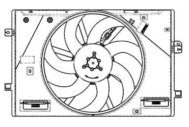 Электровентилятор охлаждения для автомобилей Changan UNI-V (22-) 1.5T (с кожухом)