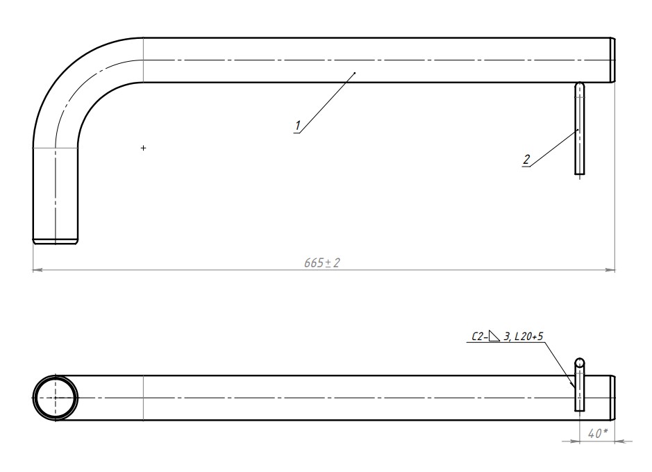 Труба выхлопная для автомобилей ГАЗ 2705 (дв. ЗМЗ-402, 406) (алюминизированная сталь)
