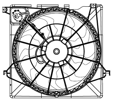 Электровентилятор охлаждения для автомобилей Hyundai Santa Fe III (12-) 2.2D (с кожухом и резистором)