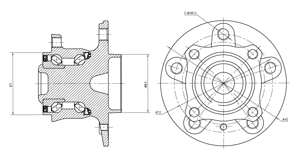Ступица задняя в сборе с подшипником для автомобиля Mercedes A W169 (04-)