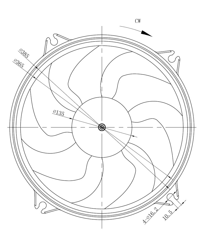 Электровентилятор охлаждения для автомобилей Peugeot 307 (00-)/308 (07-)/Citroen C4 (04-) (с кожухом)