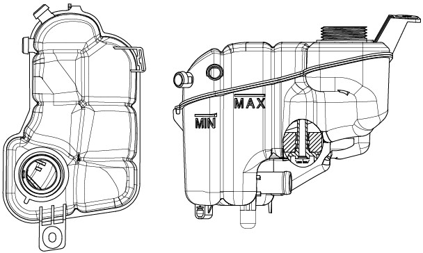 Бачок расширительный охлаждающей жидкости для а/м Ford Mondeo IV (07-)/S-Max (06-)/Galaxy (06-) 1.6D/2.0D/2.2D