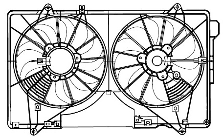 Электровентилятор охлаждения для автомобилей Mazda CX-5 (12-)/CX-5 II (17-) 2.0i/2.5i (2 вент.) (c кожухом)