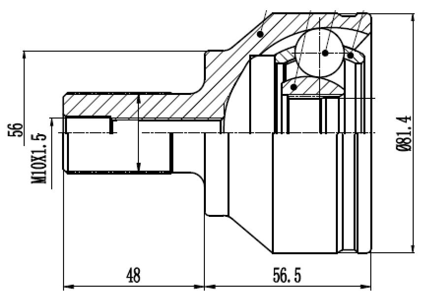 ШРУС наружный для автомобилей Ford Focus II (05-) 1.6i AT/2.0i MT (23 шлц.)