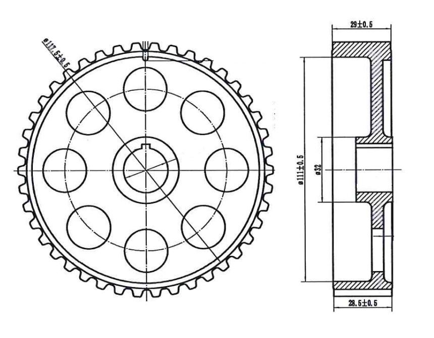 Шкив ГРМ для автомобилей Лада 2112 (дв. 21124) распредвала (выпускной б/кольца)