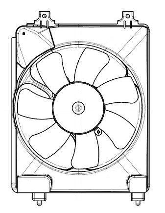Э/вентилятор кондиционера для а/м Honda Civic 5D (06-) 1.8i (с кожухом)
