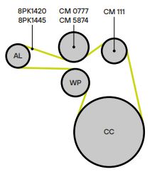 Ролик приводного ремня для автомобилей ГАЗ/ПАЗ/КамАЗ (дв. Cummins Isf 3.8) (опорный) промежуточный ребристый