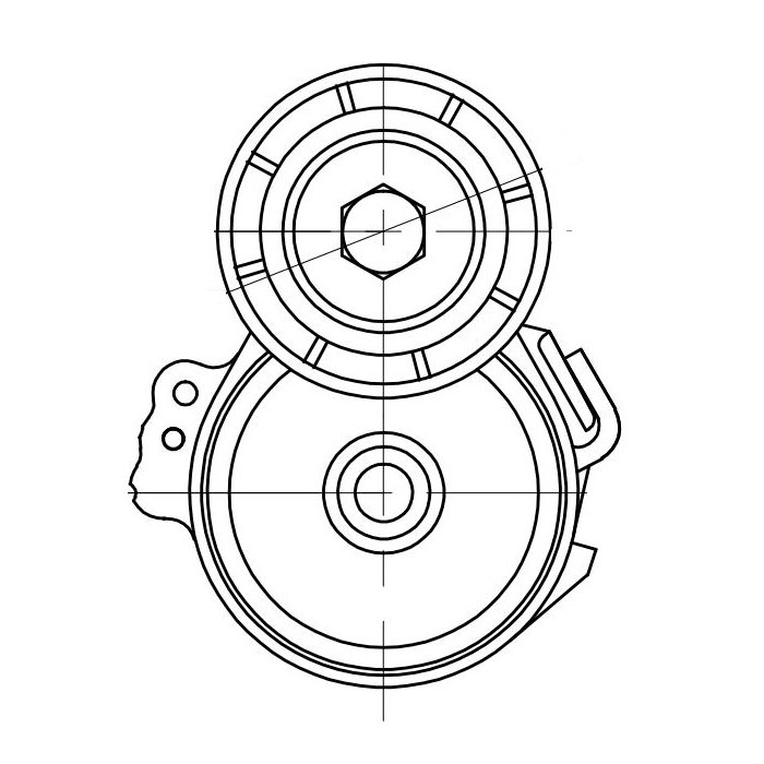 Ролик приводного ремня с натяжным механизмом для автомобилей Peugeot Partner (96-)/Citroen Berlingo (98-) 1.9d/2.0d с гидравлическим усилителем руля d=60