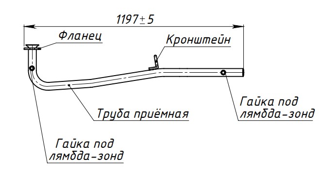 Труба приёмная для автомобилей Renault Logan (04-) (алюминизированная сталь)