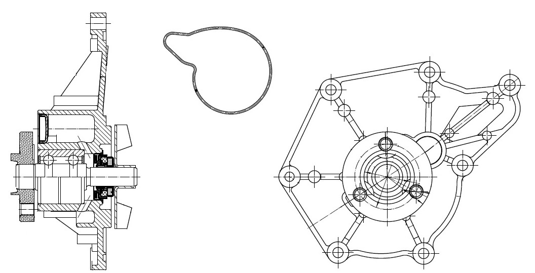 Насос водяной для автомобилей VW Touareg (02-)/Audi Q5 (08-)/Q7 (06-) 2.7TDI/3.0TDI/3.0TFSi