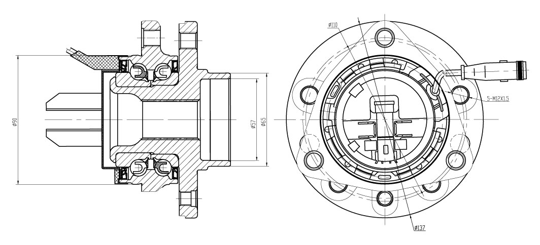 Ступица передняя в сборе с подшипником для автомобиля Opel Astra (04-)