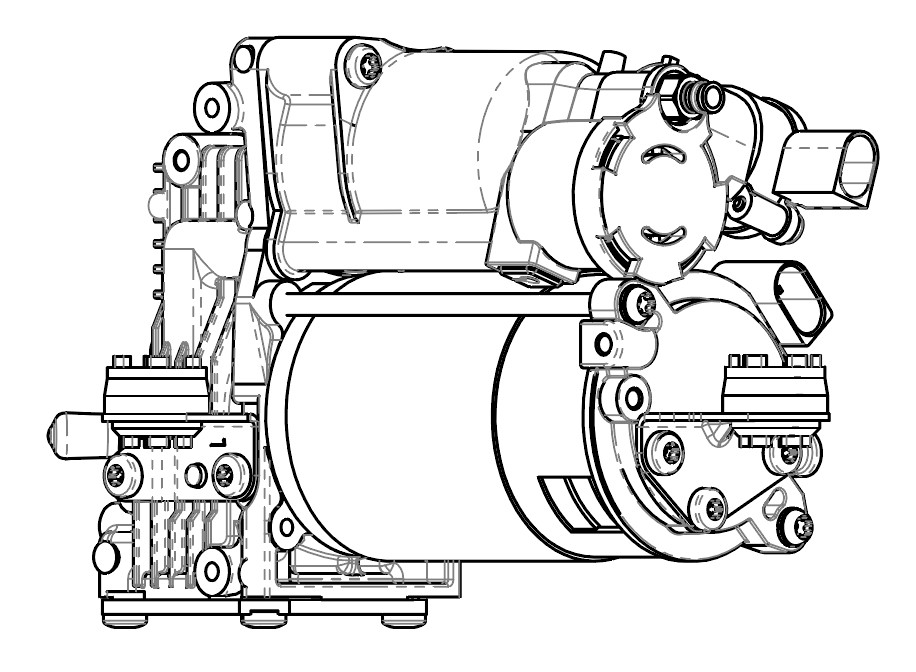 Компрессор пневмоподвески для а/м Mercedes-Benz ML (W166) (11-)/GLS (X166) (15-) 3.0i/3.5i/4.7i/5.5i