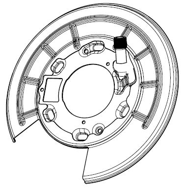 Кожух заднего левого тормозного диска для автомобилей Land Rover Discovery III (04-) / Discovery IV (09-)