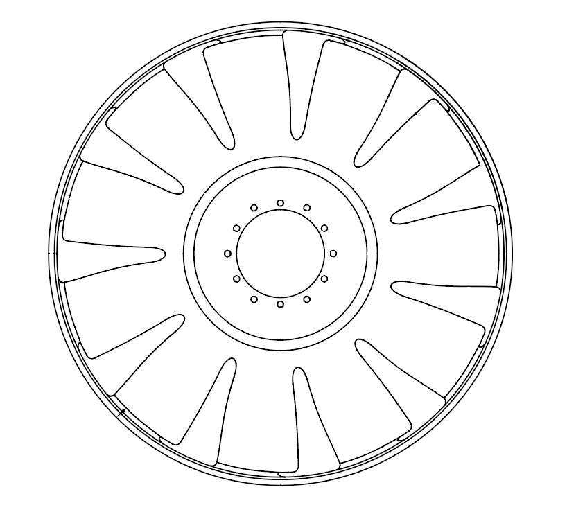 Крыльчатка вентилятора для автомобилей КАМАЗ c дв.CUMMINS 6ISBe4,ISB6.7e4,5
