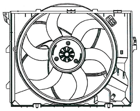 Электровентилятор охлаждения для автомобилей BMW 3 (E90/E91) (05-)/1 (E81) (04-)/X1 (E84) (10-) (с кожухом) (400W)