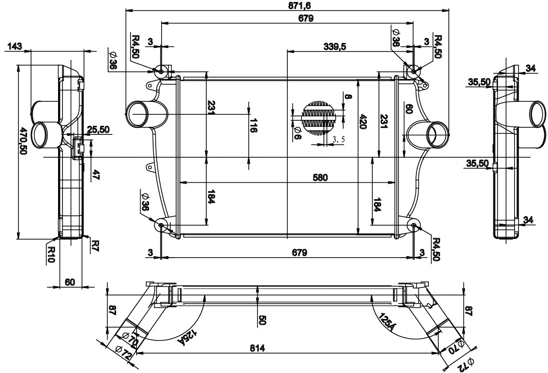 ОНВ (радиатор интеркулера) для автомобилей ГАЗон-Next ЯМЗ/Cummins