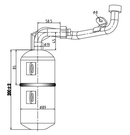 Ресивер-осушитель конденсора для автомобилей Focus II (05-) 1.8i M/A