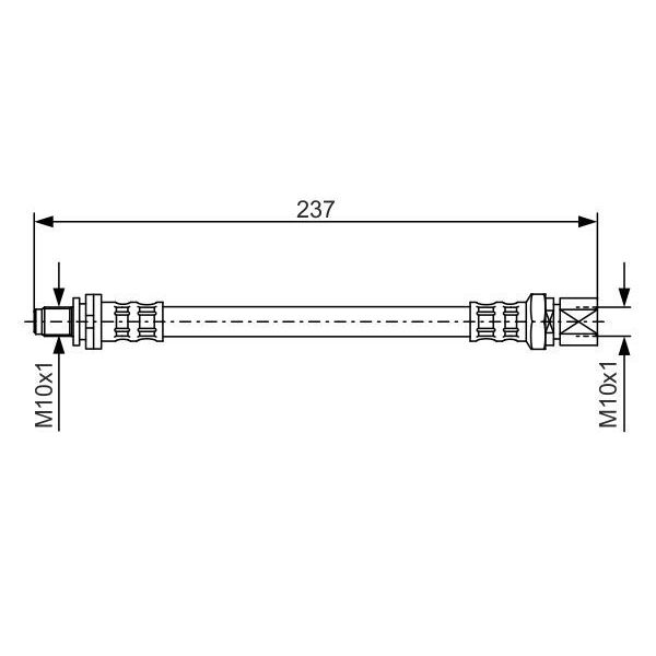 Шланг тормозной для автомобилей Opel Astra F (92-) задний L=237мм