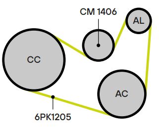 Ролик приводного ремня для автомобилей Renault Duster (10-) 1.5dCi (с натяжным механизмом) (CM 1406)