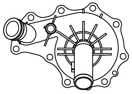 Насос водяной для автомобилей Peugeot Boxer (06-)/Ford Transit (06-) 2.2TD (с корпусом)