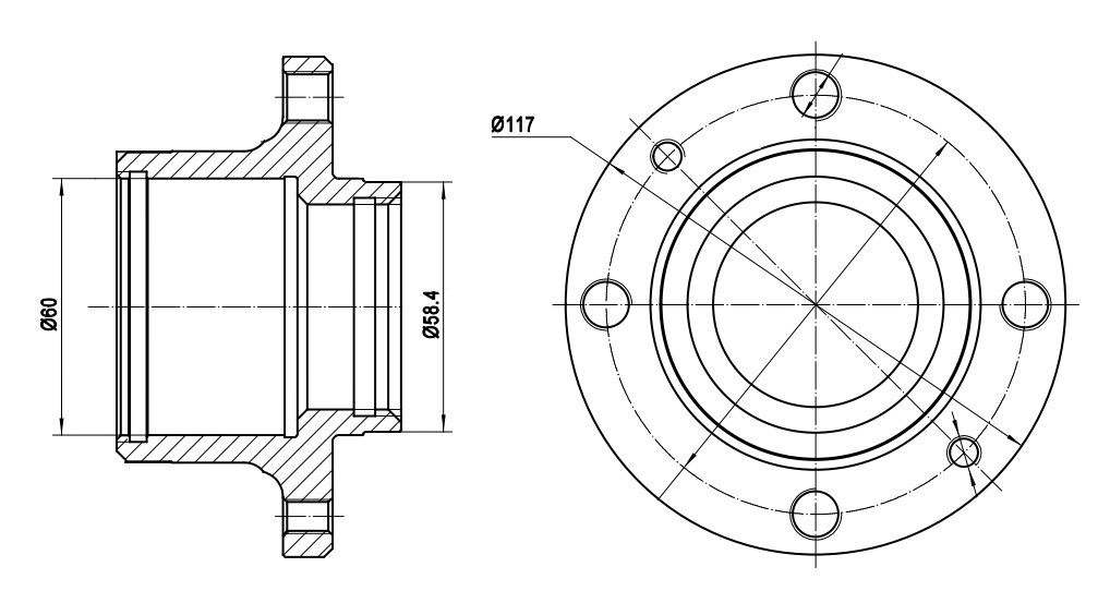 Ступица задняя для автомобиля Лада 2108-2112, 1117-1119 Калина, 2190 Гранта