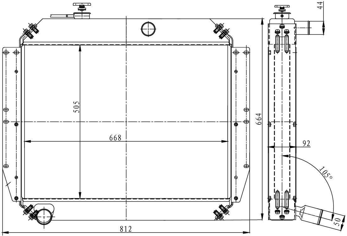 Радиатор охлаждения для автомобилей ЗИЛ 130/131 (алюминиевый)