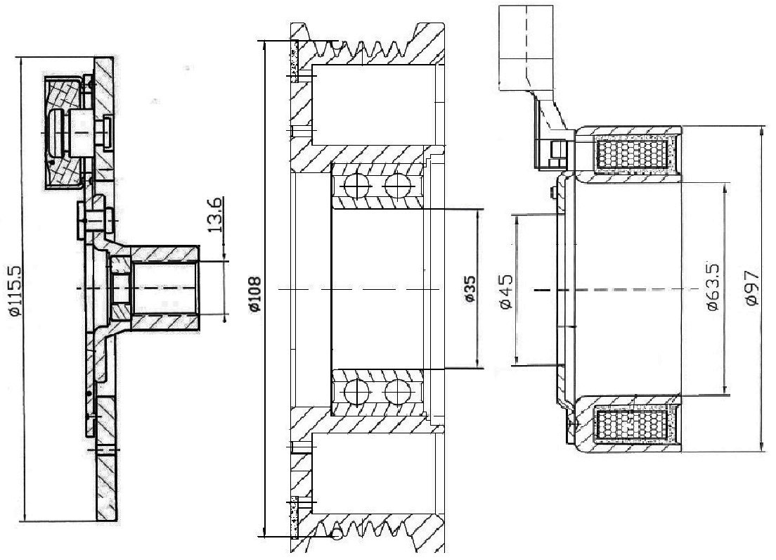 Муфта электромагнитная компрессора кондиционера для автомобилей Mondeo IV (07-) 2.0i/2.3i