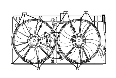 Электровентилятор охлаждения для автомобилей Toyota Camry (XV50) (11-) 3.5i (2 вент.) (с кожухом)