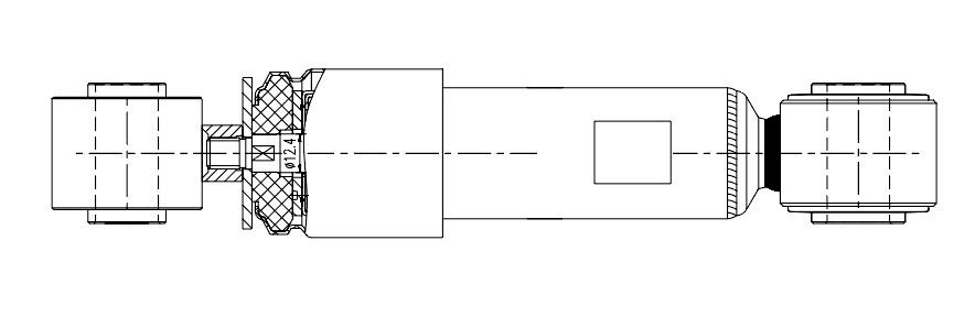 Амортизатор кабины для автомобилей Sitrak / Howo / Volvo FH12 (93-) / FM (05-) задний (горизонтальный, поперечный)
