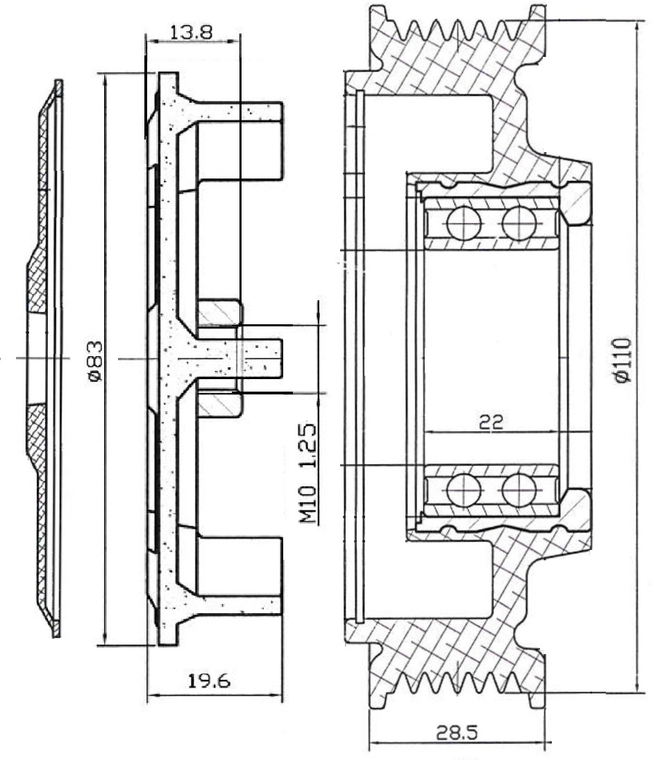 Муфта срывная компрессора кондиционера для автомобилей Skoda Octavia A5 (04-) (тип Denso)