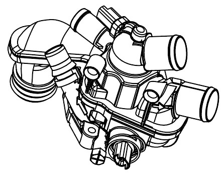 Термостат для автомобилей Peugeot 308 (07-)/Citroen C4 (10-) 1.6i MT («быстросъём», датчик температуры слева)