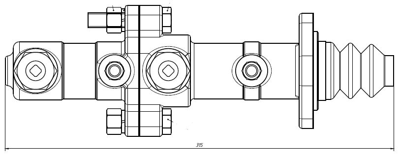 Цилиндр тормозной для автомобилей ГАЗ 3307 / 66 / 53 главный (старого образца, без расширительного бачка)